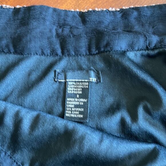 XXI Forever 21 Size S Black Crinkle Chiffon Beaded Mini Skirt Y2K Boho Festival - Picture 4 of 9